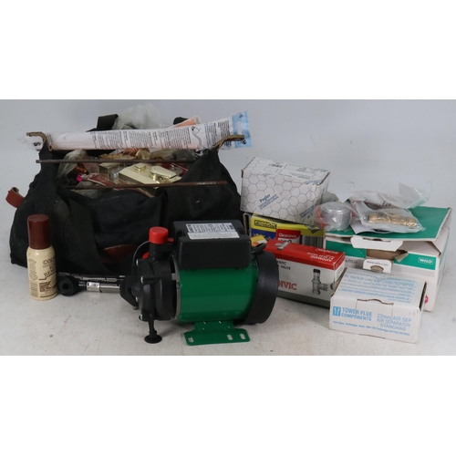 391 - Boxed Salamander pump (not checked for completeness) together with a Wilo pump, assorted fixtures an... 