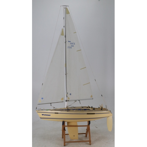 401 - Vintage plastic pond yacht on stand