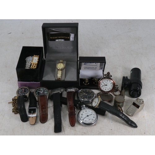 9A - A quantity of wristwatches, Ingersoll pocket watches, ladies cocktail watches etc