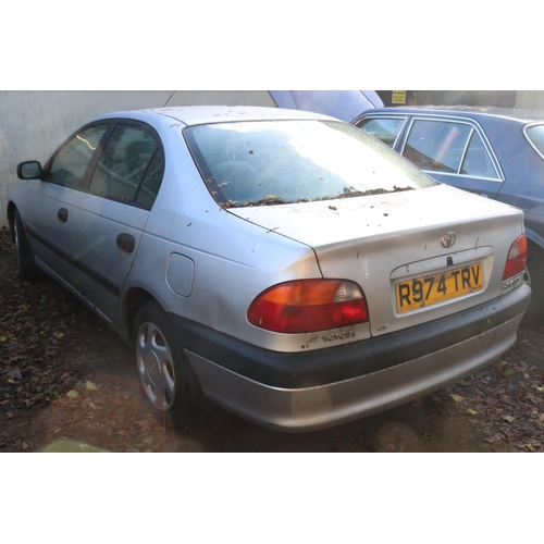 1B - Toyota Avensis 5 door hatchback manual in silver finish, reg R974 TRV (1997) 1.8 litre petrol engine... 