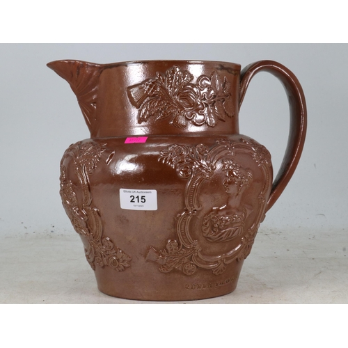 215 - Very large salt glaze Queen Victoria jug