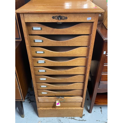 363 - Oak Cantilever front office file chest.