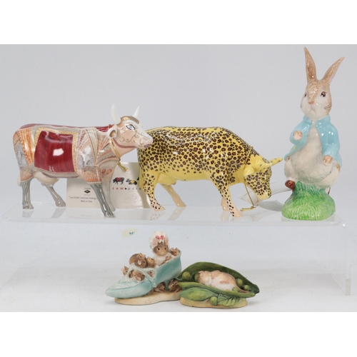 475 - Beswick Peter Rabbit in original box together with Timmy Willie, Peter Rabbit with carrots, Old Woma... 