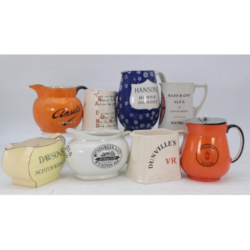 482 - A selection of vintage brewery jugs to include Shelley Hanson's Bonnie Dundee,  Allsop Ind Coope, Da... 