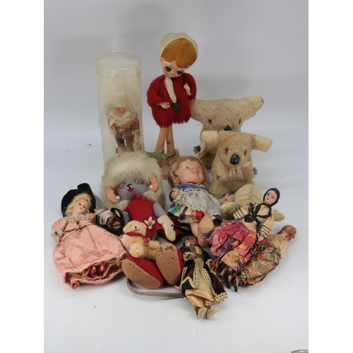 495 - Box of assorted dolls, 60s and earlier celluloid