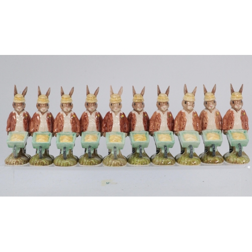 614 - Ten Royal Doulton Bunnykins Gardener Bunny all boxed