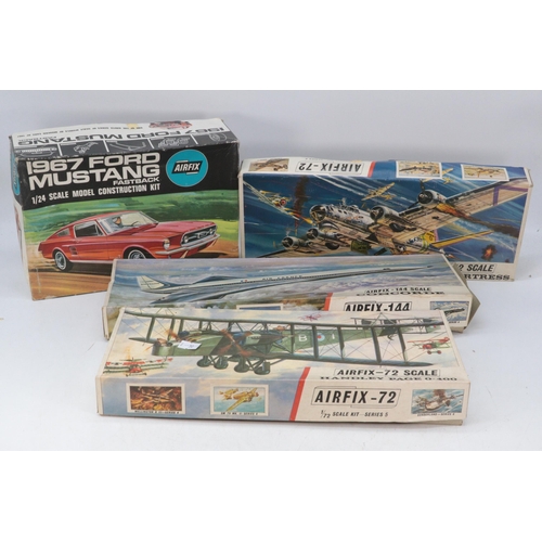 619 - Four boxed airfix model kits to include Handley Page 0-400, Boeing B-17g Flying fortress, Concorde a... 