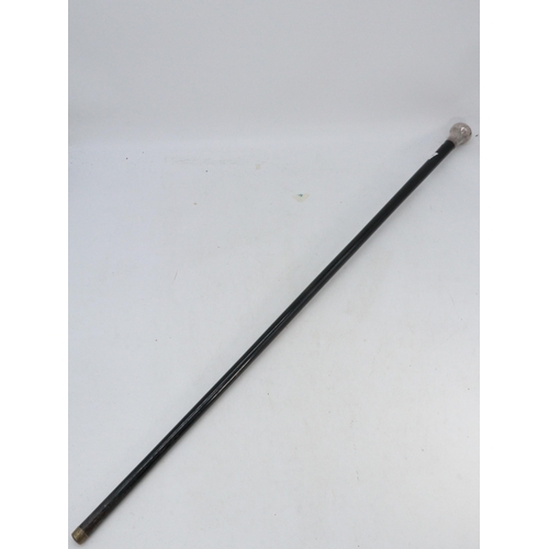 307 - Silver topped walking cane