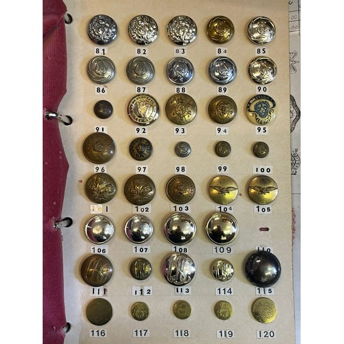 677 - Seven albums of assorted obsolete buttons including military  etc