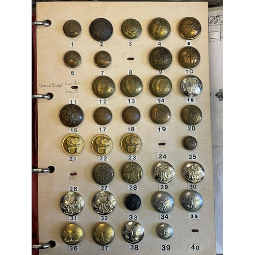 677 - Seven albums of assorted obsolete buttons including military  etc