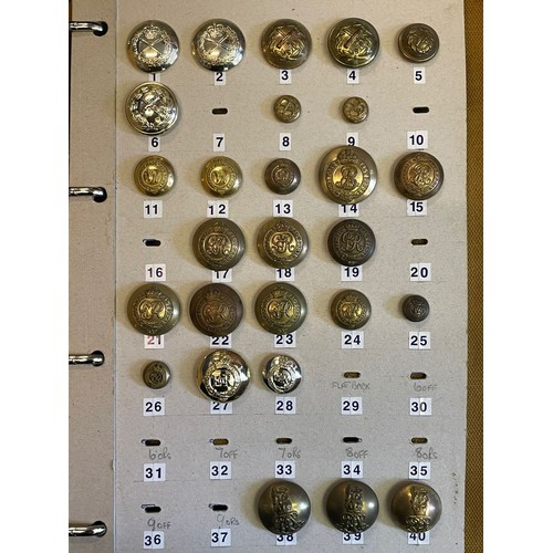 677 - Seven albums of assorted obsolete buttons including military  etc