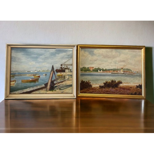 648 - Two oil on boards depicting sea scenes by Arthur D.E. Tivoli