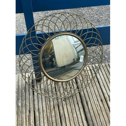 637 - Retro wire twist convex mirror