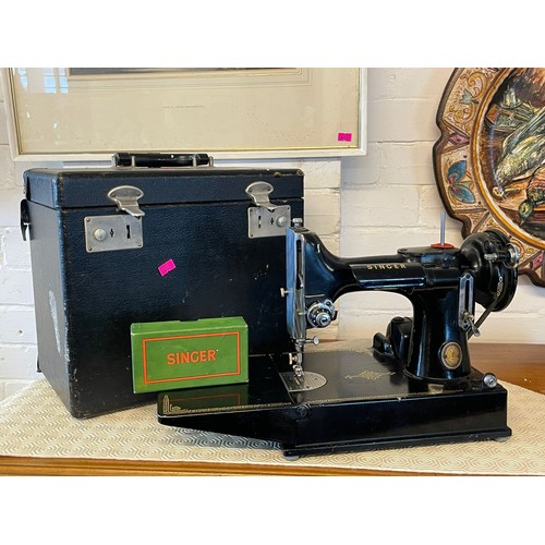 585 - Singer sewing machine S1, with foot pedal and lots of accessories in fitted case (TRADE SPARES AND R... 