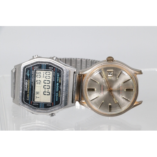 188 - Casio digital wristwatch together with a Lucerne 25 jewels automatic wristwatch