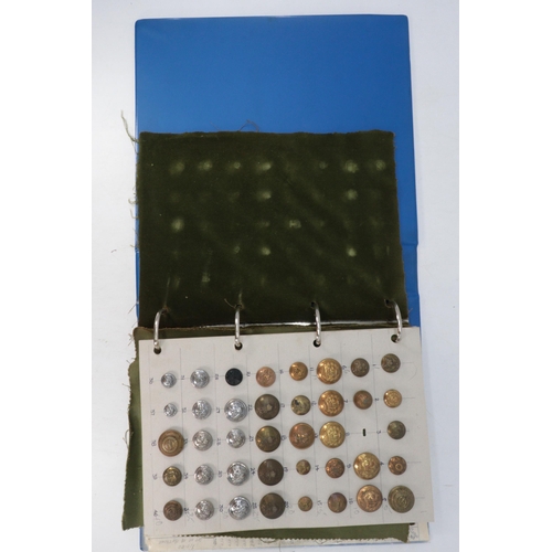 453 - Seven album of obsolete military and other buttons, home defence, corps, royal arms etc