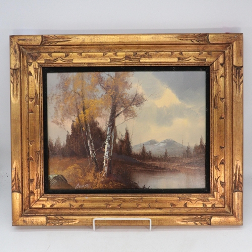 492 - Oil on canvas G Hauser, Landscape approx. 39cm w x 29cm H