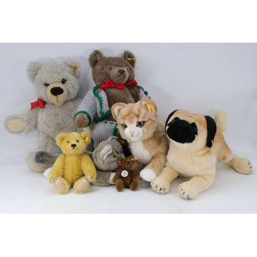 143B - Quantity of Steiff bears, cats, dog etc