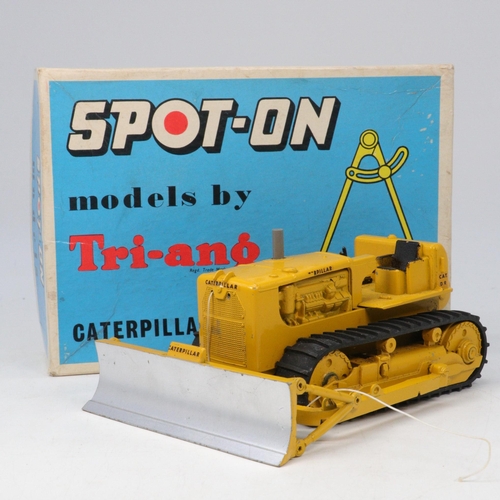 87A - Spot-on by Triang Caterpillar bulldozer with original box. Shows some signs of play ware. Needs atte... 