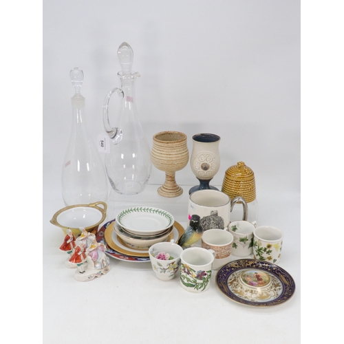 540 - A selection of assorted ceramics and glass to include a Vienna porcelain handpainted dish and two gl... 