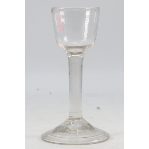 14 - Antique stem wine glass with wide footed base