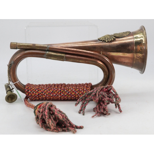 42 - Royal Welsh Fusiliers copper and brass bugle