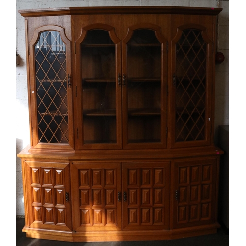 60 - Sideboard / wall unit with display cabinet above measures approx. 178cmW x 52cmD x 199cmH
