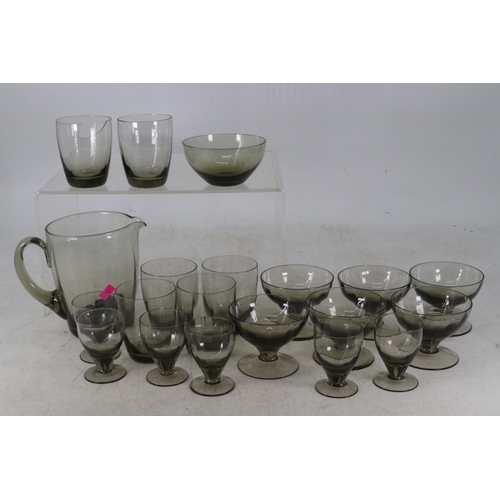 74 - Selection of Holmegaard style glass