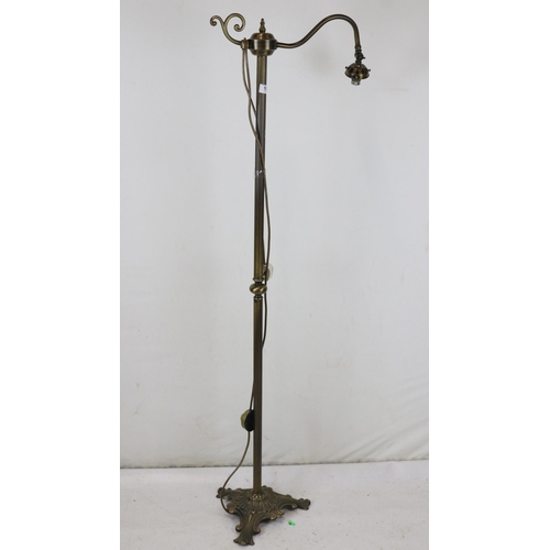 91 - Brass effect floor standing reading lamp TRADE/SPARES/REPAIRS