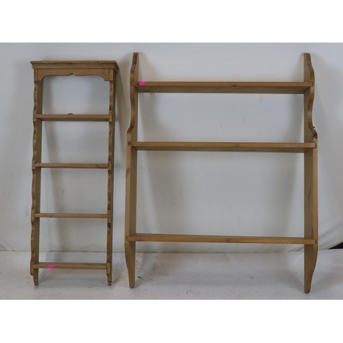 96 - Two pine wall racks/shelves