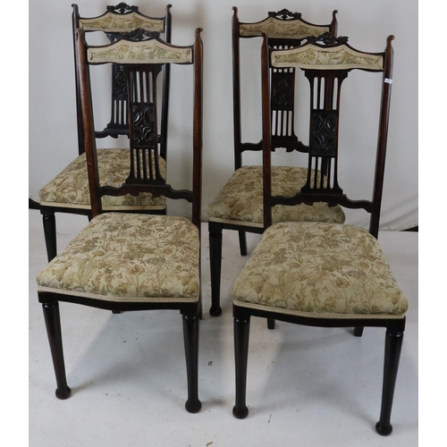 155 - Four upholstered dining chairs (upholstery does not comply to current fire regulations and it is the... 