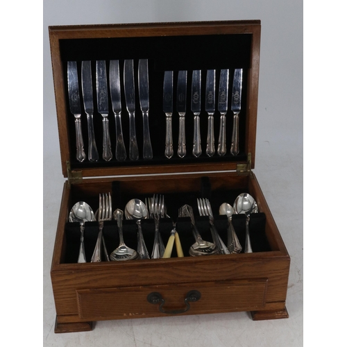 162 - Cased set of Sterling (plated) table ware Sheffield (inspect)
