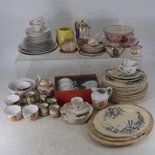 165 - Various ceramics to include late 19c tea ware, Noritake coffee set (spout broken) etc