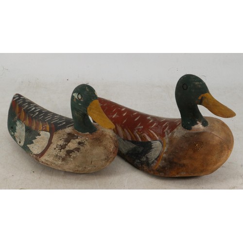 115 - Two hand painted decoy ducks