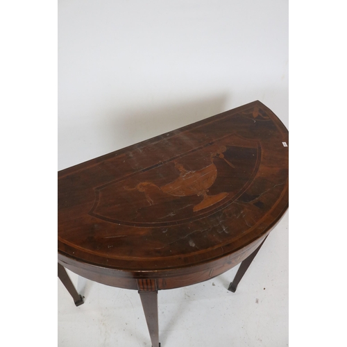 206 - Antique mahogany flip top card table(note- top has cracks to the veneer) inspect, measures approx. 3... 