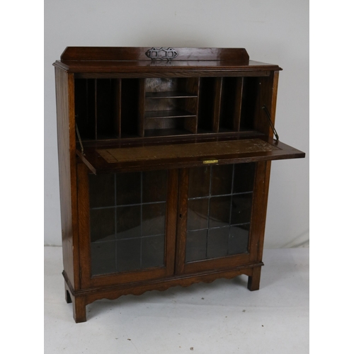 224 - Phillips warehouse bureau over bookcase measures approx. 91cmW x 25cmD x 111cmH