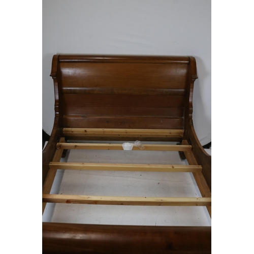 300 - French Imperial style sleigh bed measures approx. 220cm x 142cm