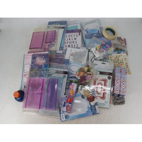 329 - Large quantity of crafting supplies to include crafting pattern, assorted craft dies etc paper