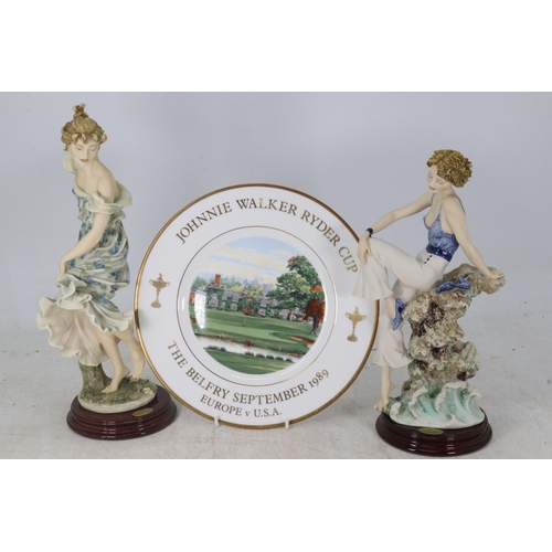 417 - A Florence Giuseppe Armani Art Allegra fifure together with Sabrina and a boxed Wedgwood 89 Rider cu... 