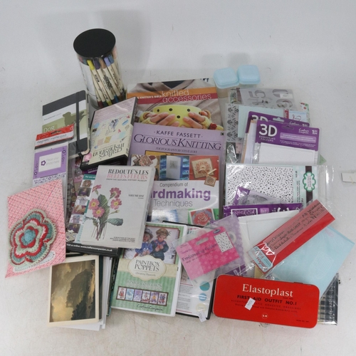 421 - Large quantity of crafting supplies to include card stock, stamps, ink blocks, stencils etc