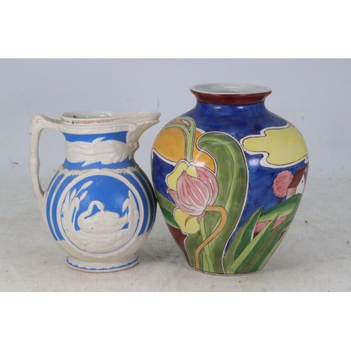 446 - Chinese vase together with a Victorian jug