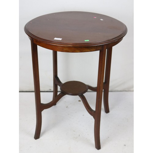 450 - Circular occasional table with string decoration to top measures approx. 60cm dia