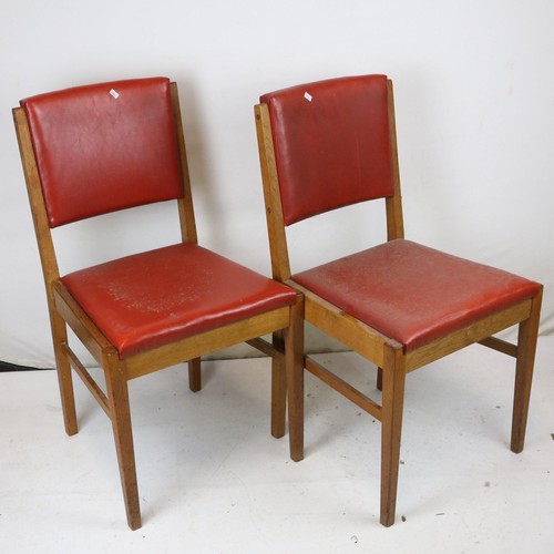 334A - Set of four Russell of Broadway dining chairs upholstered in red leatherette (two shown)