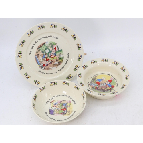 86 - Royal Stafford Noddy nursery items, Plate babies bowl and another similar bowl.