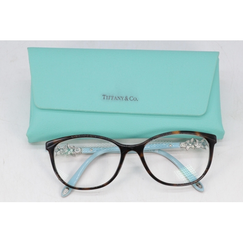 122 - Cased pair of Tiffany and co glasses with prescription lens.