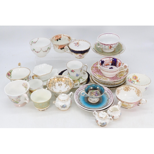 334 - Selection of Antique and later cups and saucers including Royal Albert assorted