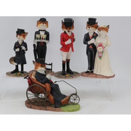 345 - Five boxed Border Fine Arts Studio Reynard Estate fox figures to include Miss Reynard, Tarquin and T... 