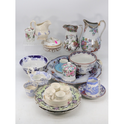 395 - Selection of Date lined ceramics, jugs, plates assorted