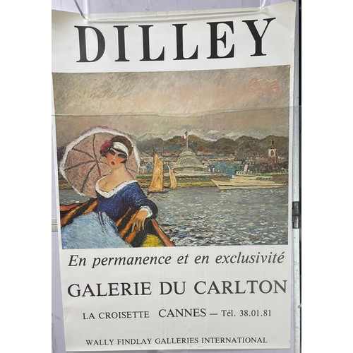 408 - Three French gallery posters to include, 3x Dilley Galerie du Carlton 1981. All with different art w... 