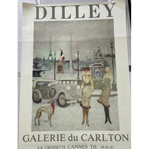 408 - Three French gallery posters to include, 3x Dilley Galerie du Carlton 1981. All with different art w... 